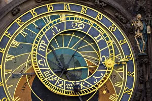 Prague Astronomical Clock Drucke: Detail of Astronomical Clock on Old Town Square