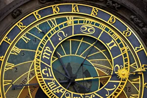 Prague Astronomical Clock Drucke: Detail of Astronomical clock at Old Town Square