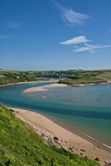 Avon Drucke: Die Mündung des Avon Flusses bei Bigbury an der See in Süd-Hampshire im Vereinigten Königreich