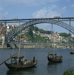 Oporto Cityscape Drucke: Barco rabelo