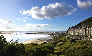 Wales Drucke: Barmouth und der Mawddach-Estuarium in Snowdonia im County von Gwynedd in Nordwales und Cymru