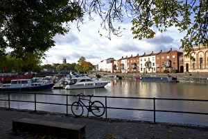Bristol Cityscape Photography Drucke: Bathurst Basin, the harbour, Bristol, England, United Kingdom, Europe