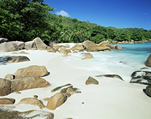 Drucke von Strand von Anse Lazio auf der Insel Praslin im Indischen Ozean in Afrika Seychellen Drucke: Strand, Anse Lazio