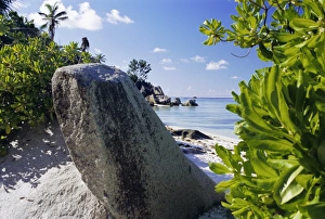 Seychelles Travel Destination Drucke: Beach, Anse Source d Argent