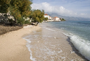 Croatian Coastline Views Drucke: Beach and waves at Orebic, Dalmation Coast, Croatia, Adriatic, Europe