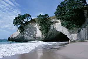Nordinsel Drucke: Strand weiße Kalkklippen