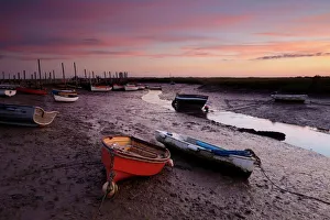 Norfolk Drucke: Ein schöner Sonnenaufgang am Morston Quay in Nordnorfolk