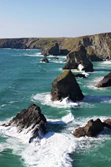 Die Bedruthanschritte in Kornwall, England im Vereinigten Königreich in Europa