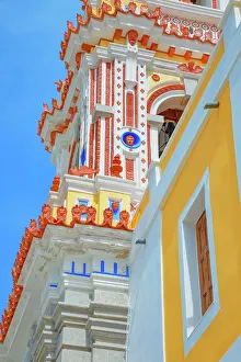 Greek Orthodox Monasteries Drucke: Bell tower, Panormitis monastery, Panormitis, Symi Island, Dodecanese Islands, Greece