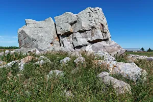 Großer Felsberg ist der größte eiszeitliches Eriogen und befindet sich in Okotoks im Bundesland Alberta Kanada Nordamerika