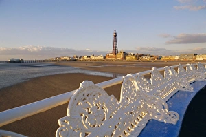 Schwarzwasserturm und Pier in Lancashire im Vereinigten Königreich Großbritannien Europa