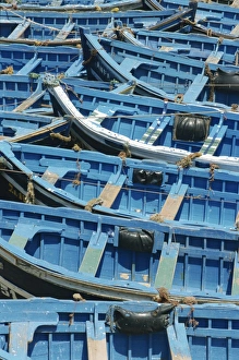 African Coastal Scenes Drucke: Blue boats