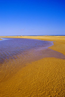 European Union Travel Spots Drucke: Blue lagoon and sandy beach
