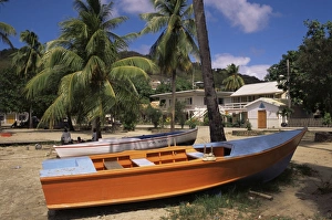Caribbean Travel Photography Drucke: Boat on beach