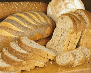 Close Up Bread Photography Drucke: Bread loaves and slices of bread