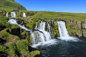 Icelandic Landscapes And Scenery Drucke: Bridge and Kirkjufellsfoss Waterfall