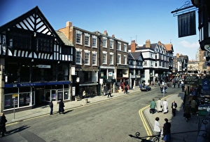 Brückengasse in Chester im Landkreis Cheshire in England Großbritannien Europa