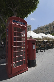 Valletta Cityscape Photography Drucke: British telephone box and post box, Valletta, Malta, Europe