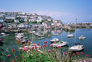 Devon Drucke: Hafen Brixham, Devon, England, Vereinigtes Königreich Europäische Union