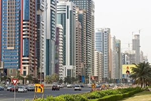 UAE Cityscape Photography Drucke: Buildings in E11 or Sheikh Zayed Road, Dubai, United Arab Emirates, Middle East
