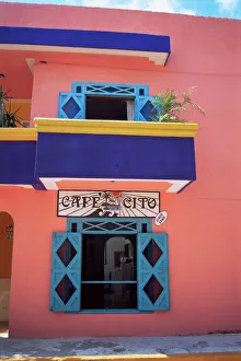 Drucke von Kaffeehaus auf der Insel Isla Mujeres im Bundesstaat Yucatan in Mexiko Nordamerikas Verwandte Bilder Drucke: Kaffeehaus, Isla de Muertas