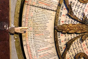 Astronomical Clocks In Europe Drucke: Calendar, astronomical clock of St. John, Lyon Cathedral, Lyon, France, Europe