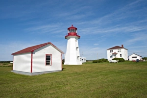 Colorful Building Exterior Images Drucke: Cap D Espoir Lighthouse, Quebec, Canada, North America