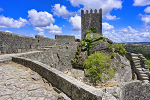 Portugal Castles Drucke: Castle and tower, Sortelha, Serra da Estrela, Beira Alta, Centro, Portugal, Europe