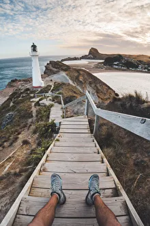 Drucke von Festungspunkt (Burgpunkt) Leuchtturm Wellieungsregion Nordinsel Neuseeland Pazifik Bilder Datiert 2017 Januar: Festungspunkt (Burgpunkt) Leuchtturm, Region von Wellington in der Nordinsel Neuseeland