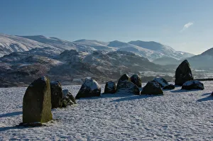 Cumbria England Landscapes Drucke: Castlerigg Stone Circle and the Helvellyn Range, Lake District National Park