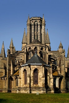 French Gothic Cathedrals Drucke: Cathedral, Coutances, Cotentin Peninsula, Manche, Normandy, France, Europe
