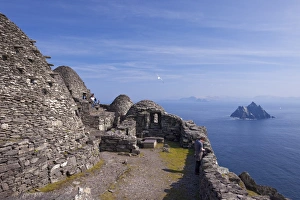 Bilder Datiert 13. April 2010: Keltpfahl monastery auf dem Skellig Michael, Weltkulturerbe der UNESCO im County Kerry