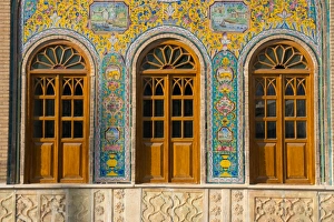 Middle East Travel Destination Drucke: Ceramic tilework, Golestan Palace, UNESCO World Heritage Site, Tehran, Iran, Middle East