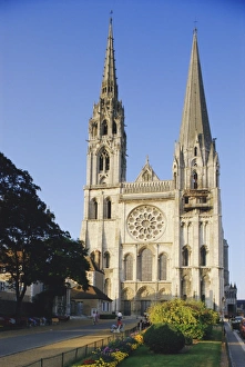 Medieval Church Buildings Europe Drucke: Chartres Cathedral, Chartres, Centre, France, Europe