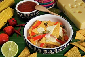 Drucke von Käse Nachos mit mexikanischem Essen aus Mexiko in Nordamerika Mexiko-Stadt Drucke: Käse Nachos