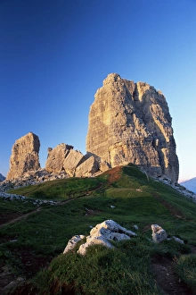 Italian Alps Sunset Drucke: Cinque Torri at sunset