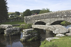 United Kingdom Travel Destination Drucke: Clapper Bridge, mid span missing