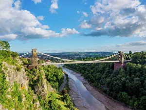 Bristol Cityscape Photography Drucke: Clifton Suspension Bridge, Avon Gorge, Bristol, England, United Kingdom, Europe
