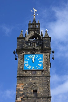 Glasgow Architecture Drucke: Close up of The Tolbooth Steeple, (Clock Tower), Glasgow Cross, Trongate, Merchant City