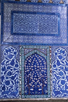 Drucke von Naherung zum Mosaik des Topkapis in Istanbul (Türkei), Europa Mediterrane Architektur Drucke: Nahblick auf Mosaik