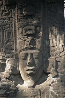 Central American Archaeology Drucke: Close-up of Stele E