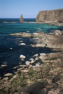 Highland Region Scotland Drucke: Coastal sea cliffs and stacks