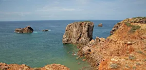 Algarve Coastal Scenery Drucke: Coastal stacks and stumps