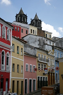 Salvador Bahia Brazil Drucke: Cobbled streets and colonial architecture