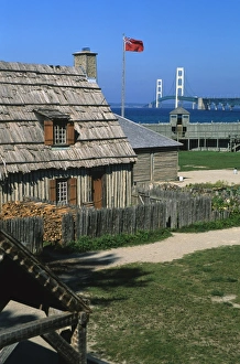 Drucke von Koloniale Michilimackinac, Mackinaw City, Michigan (USA), Nordamerika Amerikanische Kolonialarchitektur Drucke: Koloniale Michilimackinac