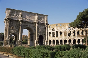 Lazio Italy Travel Guide Drucke: The Colosseum and Arch of Constantine