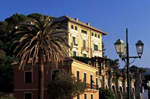 Colourful mansions on seafront