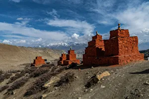 Buddhist Stupa Nepal Drucke: Colourfully painted Buddhist stupa
