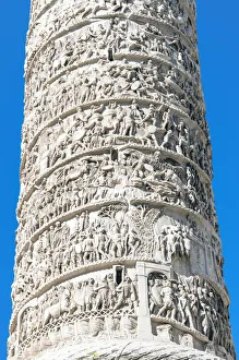 Marcus Aurelius Column Drucke: Column of Marcus Aurelius, Piazza Colonna, UNESCO World Heritage Site, Rome, Lazio