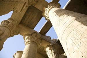 North Africa Heritage Sites Drucke: Columns at Kom Ombo temple, Egypt, North Africa, Africa